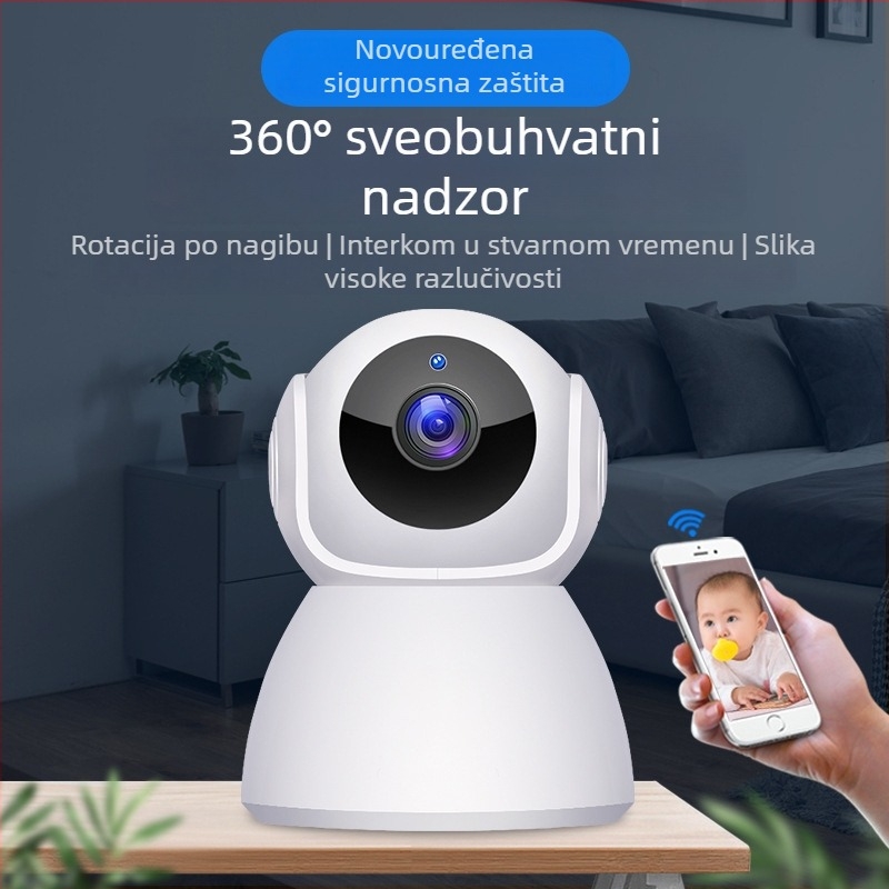 Unutarnja bežična sigurnosna kamera s panoramskim 1080p za kućno praćenje i praćenje kućnih ljubimaca