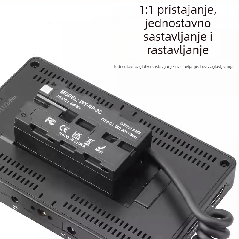 D-TAP na NP-F550/970 dvostruka dummy baterija za monitor, bežični prijenos videa, LED svjetlo, vanjsko napajanje putem V-porta