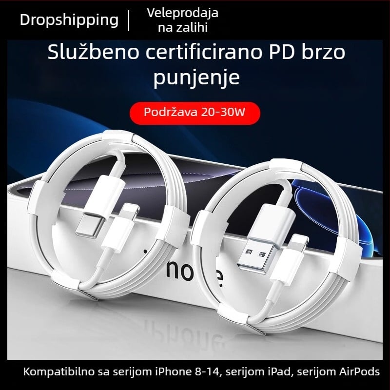Lightning kabel s PD brzim punjenjem od 30W za iPhone 14/13/12/XS Max i iPhone 8/7/6