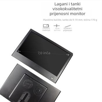 7-inčni plastični prijenosni monitor s HDMI, sekundarnim LCD zaslonom, tanak i lagan
