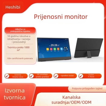 Prijenosni monitor od 15,6 inča, IPS, 1080p, 16:9, za telefon, PC i laptop; pogodan za Switch/PS4 igre i uredske zadatke