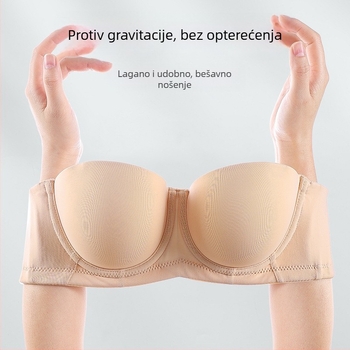 Ženski grudnjak bez naramenica, bezšivni, tanak kroj, plus veličina, pune košarice, push-up učinak