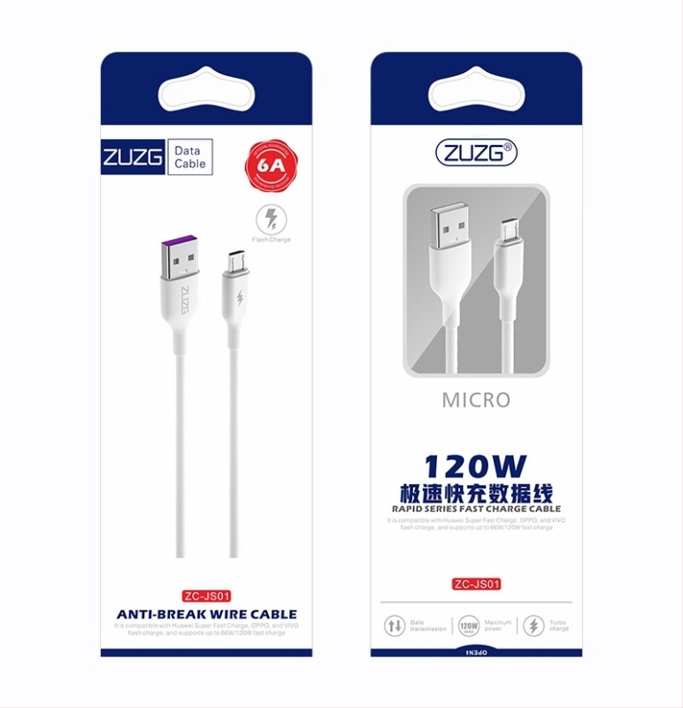 1–2 m dugi kabel za podatke s brzim punjenjem, USB-C, Micro USB i Lightning; kompatibilan s Android i Apple uređajima, podržava napajanje 5A/6A