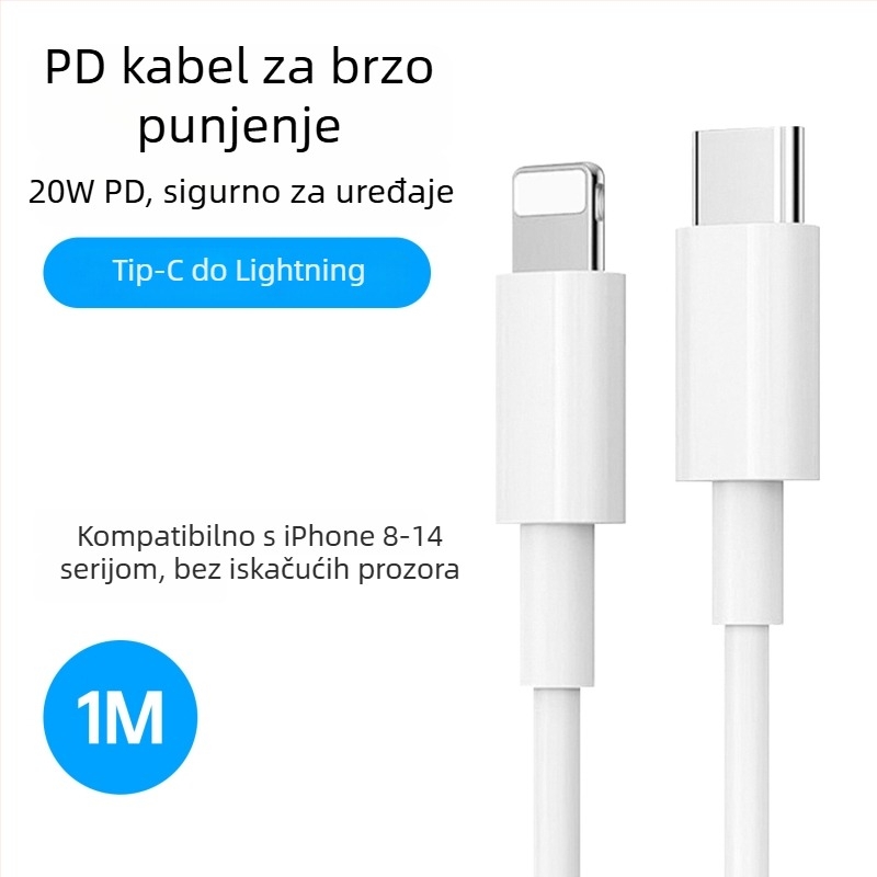 1–2 m dugi kabel za podatke s brzim punjenjem, USB-C, Micro USB i Lightning; kompatibilan s Android i Apple uređajima, podržava napajanje 5A/6A