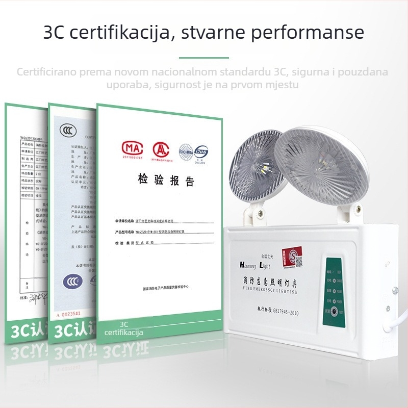 Višenamjensko protupožarno nužno svjetlo za dom – dvostruka LED svjetiljka, sigurnosni izlazni znak i evakuacijsko svjetlo