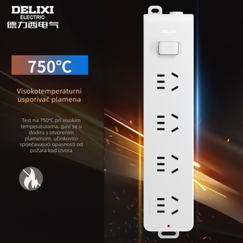 Delixi bežični produžni kabel za kućnu upotrebu, s više utičnica