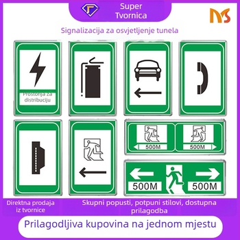 Aluminijski tunelski osvijetljeni znak izlaza u nuždi i sigurnosni znak protiv požara