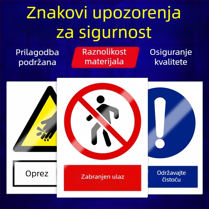 PVC reflektirajući sigurnosni znak za gradilište — zabranjeno pušenje, pogodan za radionice i tvornice, materijali: PVC, aluminij i akril