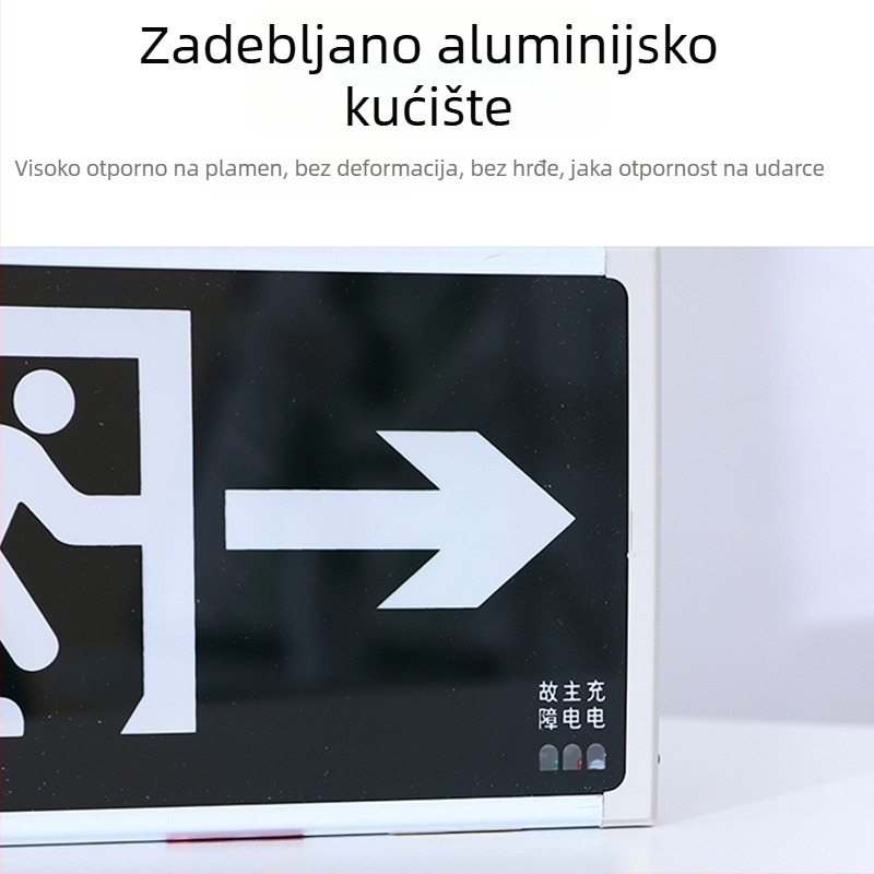 Baterijski indikator požara, površinska ili ugradna montaža, 36V, LED rezervno osvjetljenje