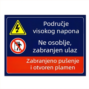 Značice sigurnosti protiv požara za razvodnu kutiju, upozoravajuće naljepnice za radionu, prilagođene