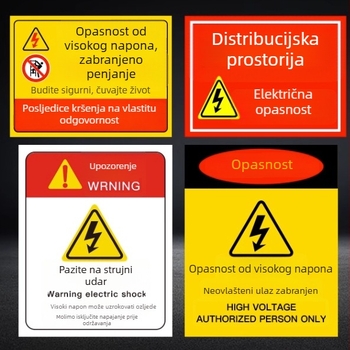 Značice sigurnosti protiv požara za razvodnu kutiju, upozoravajuće naljepnice za radionu, prilagođene