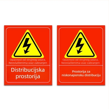 Značice sigurnosti protiv požara za razvodnu kutiju, upozoravajuće naljepnice za radionu, prilagođene