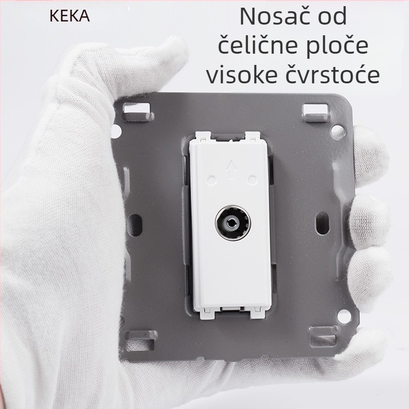 Keka 86 Zidni Skriveni Panel za CCTV i TV s Gigabitnim Ethernetom i Koaksijalnim Portom