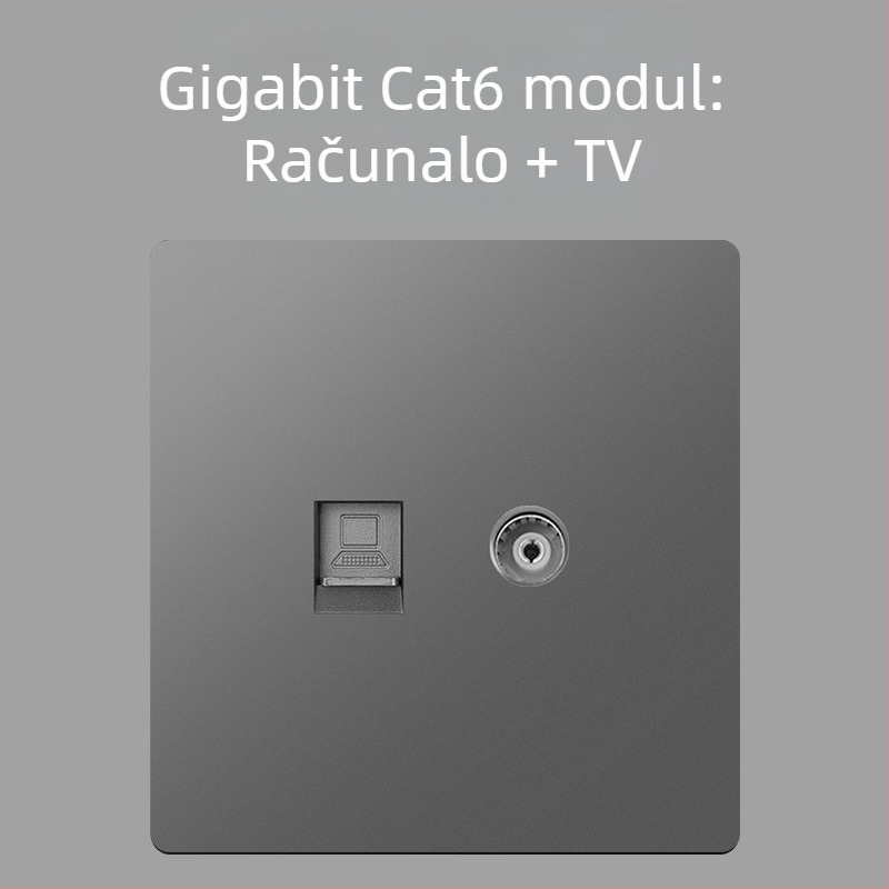 Keka 86 Zidni Skriveni Panel za CCTV i TV s Gigabitnim Ethernetom i Koaksijalnim Portom