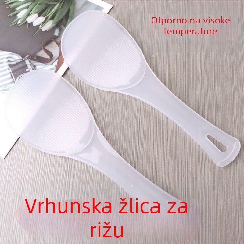 Žlica za kuhanje riže, ne-prijanjajuća, prehrambena, otporna na visoke temperature, plosnatog dizajna, extra debela