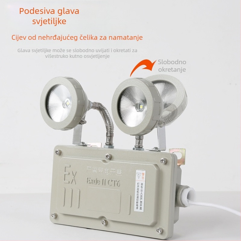 LED eksplozijski otporno dvostruko hitno svjetlo s indikatorom sigurnog izlaza i evakuacije za benzinske postaje i skladišta