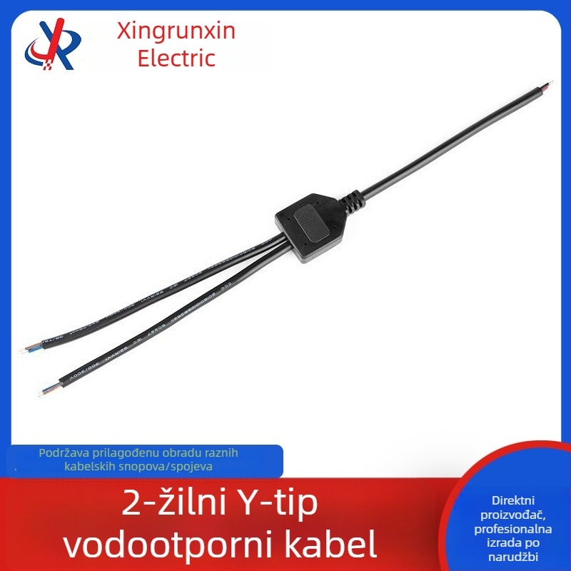 2-žilni Y-kabel za napajanje, za montažu pločica, 1–5 razdjelnik, vodootporan za vanjske LED reklame i tunelsko osvjetljenje