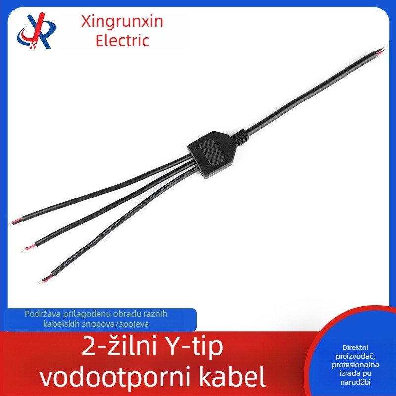 2-žilni Y-kabel za napajanje, za montažu pločica, 1–5 razdjelnik, vodootporan za vanjske LED reklame i tunelsko osvjetljenje