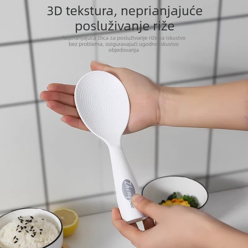 3D žlica za rižu za kućnu upotrebu, može stati uspravno, neprijanjajuća žlica za posluživanje riže i špatula