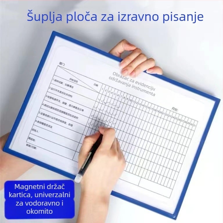 Tablica identifikacije stanja rada s magnetskom držačem kartica za protupožarnu opremu – popisi rutinskog pregleda i održavanja strojeva