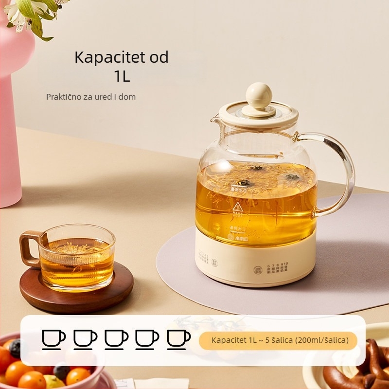 Small Pumpkin staklena integrirana posuda za biljni čaj i kuhanje vode, 1 L