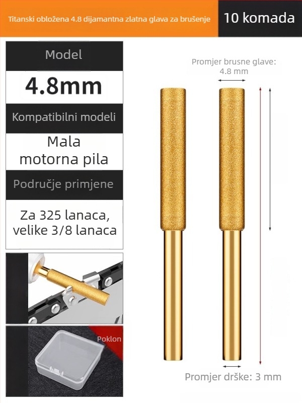 Keramičko-dijamantna glava za brušenje lančanika i električni pilnik – dodatak za kružni pilnik