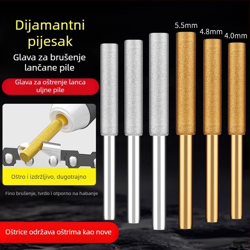 Keramičko-dijamantna glava za brušenje lančanika i električni pilnik – dodatak za kružni pilnik