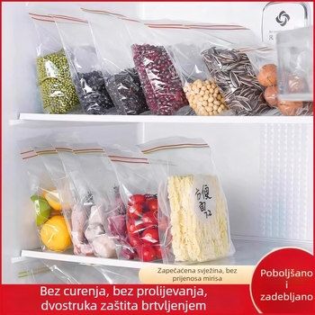 Deblja vrećica za čuvanje hrane, s zip zatvaračem, za kućnu upotrebu, hladnjak, čuva svježinu, kuhinjsko pakiranje po porcijama