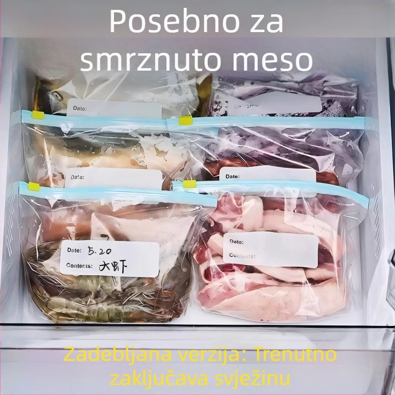 Deblja vrećica za čuvanje hrane, s zip zatvaračem, za kućnu upotrebu, hladnjak, čuva svježinu, kuhinjsko pakiranje po porcijama