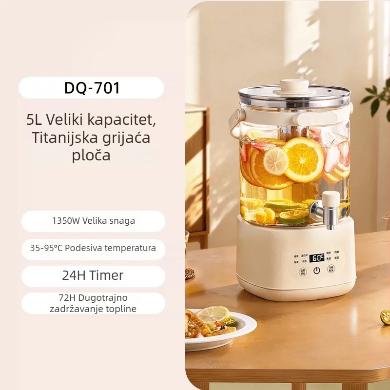 5L stakleni čajnik za čaj od cvjetova, s mlaznicom, višenamjenski za dom i poslovanje