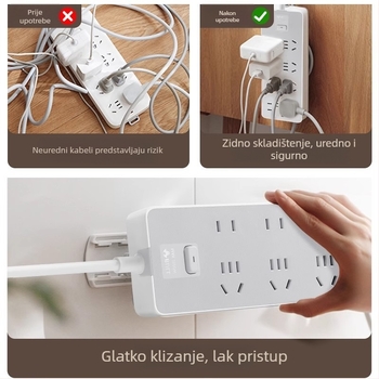 Bull produžni kabel s novim nacionalnim standardom, USB, više utičnica, kompakno upravljanje kabelima