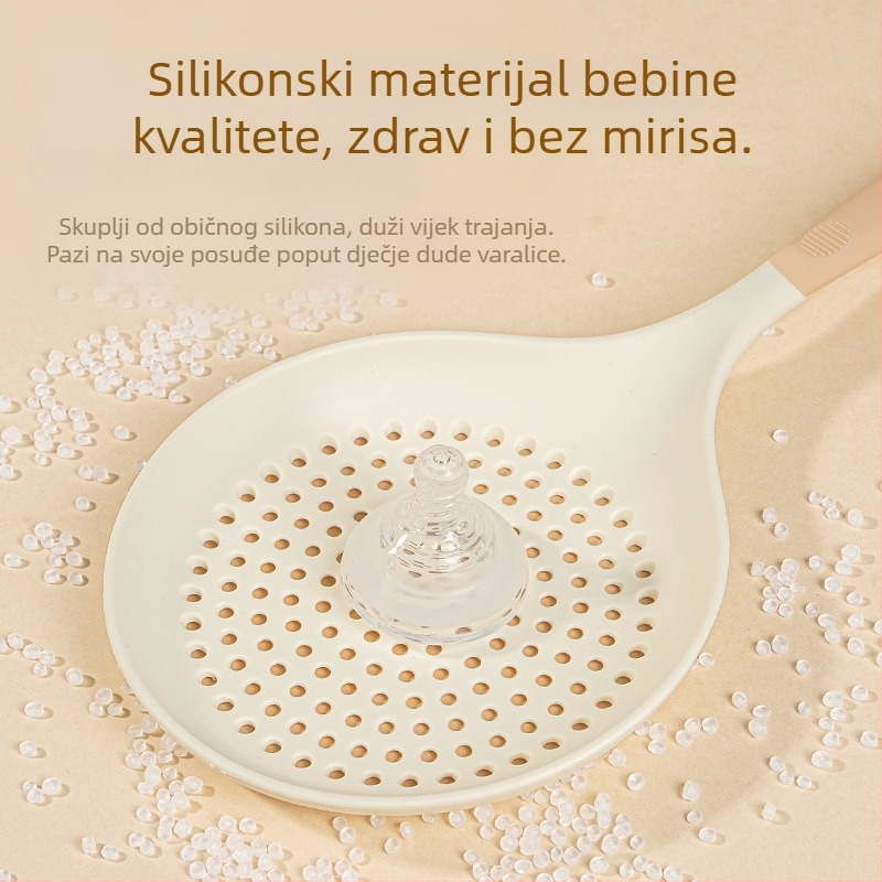 Dvobojna produžena silikonska cjediljka za kućnu upotrebu, otporna na visoke temperature, za rezance i knedle, višefunkcionalno kuhinjsko cjedilo, velika veličina