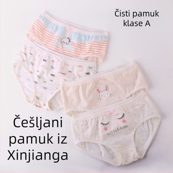 Dječje pamučne gaćice za djevojčice, 95% pamuk, crtani print, za dob 3–8 godina (100–140 cm)