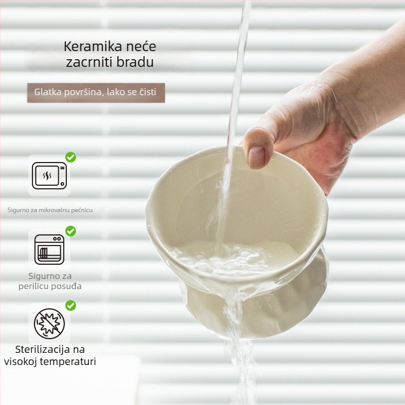 Keramička podignuta posuda za kućne ljubimce, mačke i pse, crna, nagnut rub, zdjela za hranu i vodu, protiv prosipanja