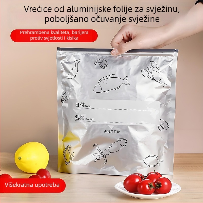 Torba od aluminijske folije za hranu, za kućnu upotrebu, hermetički zatvara, debela za očuvanje svježine, skladištenje žitarica i porcijsko pakiranje