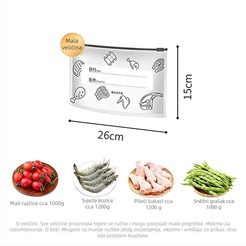 Torba od aluminijske folije za hranu, za kućnu upotrebu, hermetički zatvara, debela za očuvanje svježine, skladištenje žitarica i porcijsko pakiranje