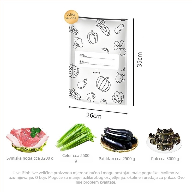 Torba od aluminijske folije za hranu, za kućnu upotrebu, hermetički zatvara, debela za očuvanje svježine, skladištenje žitarica i porcijsko pakiranje