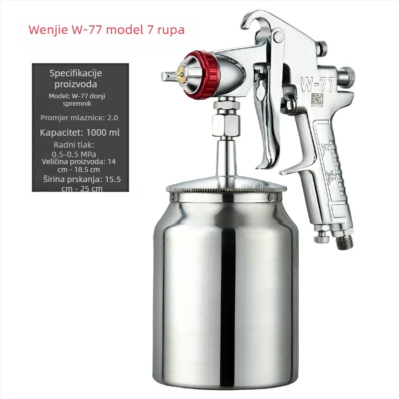 Wen Jie W-71 automobilni sprej pištolj s gornjim spremnikom W77 i donjim spremnikom F75, visoka atomizacija