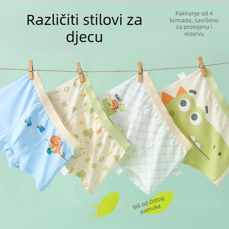 Dječje boxere od pamuka za dječake, Klasa A pamuk, udoban kroj