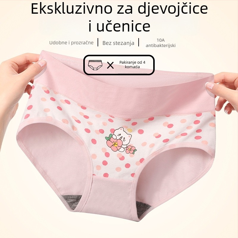Pamukaste gaćice visokog struka za djevojčice, ljeto