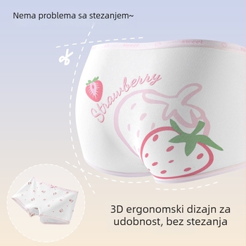 Dječje gaćice za djevojčice, 100% pamuk, klasa A, potpuno pamuk, za rast, uzrast 3–8 godina (visina 100–140 cm)