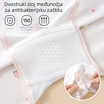 Dječje gaćice za djevojčice, 100% pamuk, klasa A, potpuno pamuk, za rast, uzrast 3–8 godina (visina 100–140 cm)