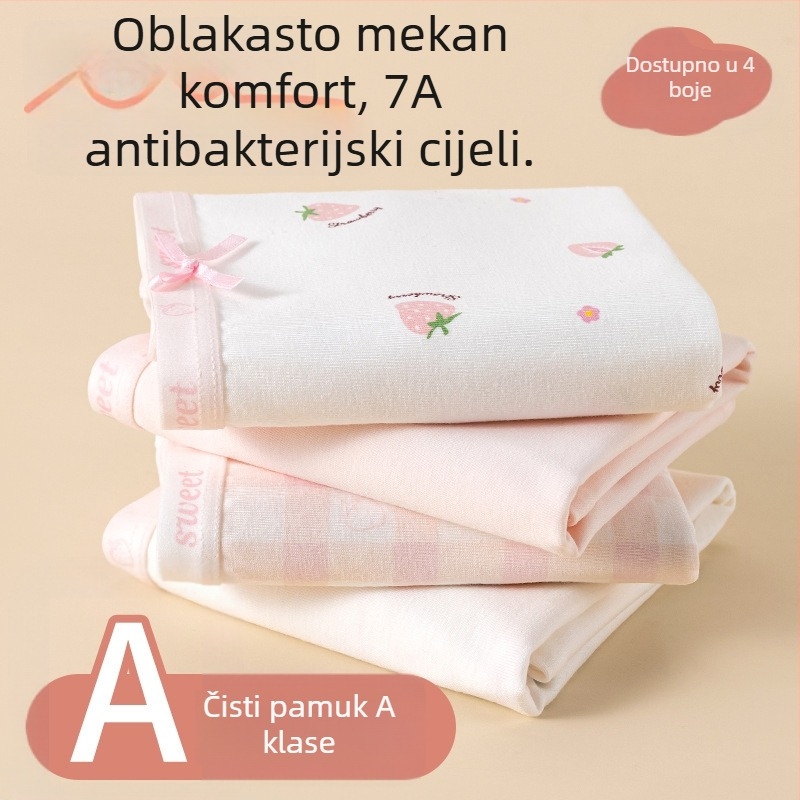 Dječje gaćice za djevojčice, 100% pamuk, klasa A, potpuno pamuk, za rast, uzrast 3–8 godina (visina 100–140 cm)