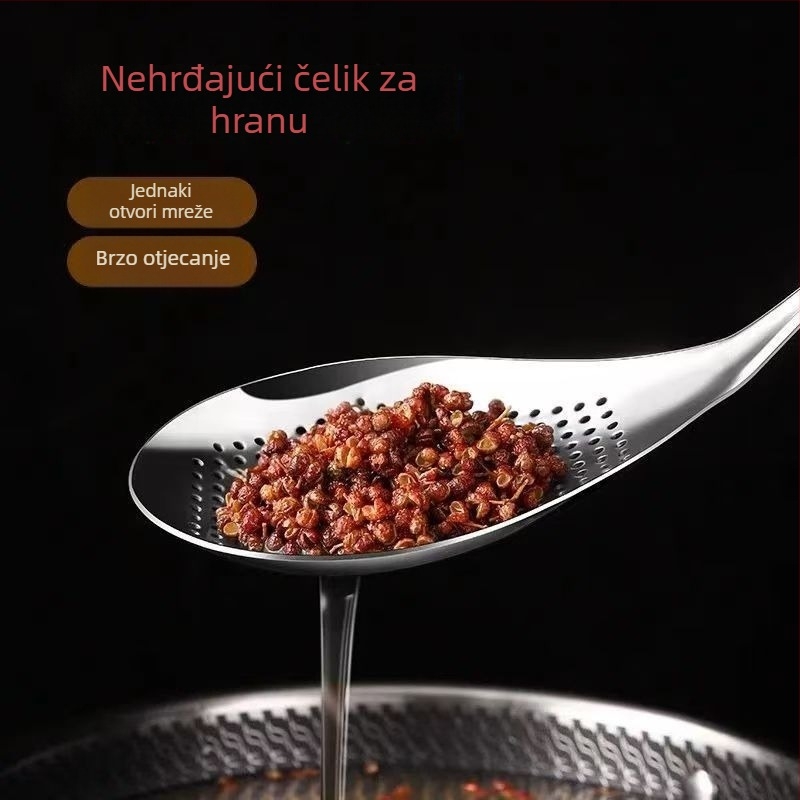 Set od nehrđajućeg čelika: cjediljka i žlica za tjesteninu i knedle, za ocjeđivanje i prženje