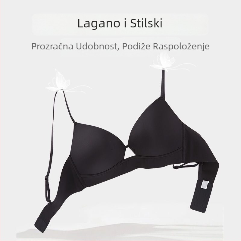 Ženski grudnjak za male grudi, ljeto, tanak, bez žice, mikro skupljanje, diskretan, udoban
