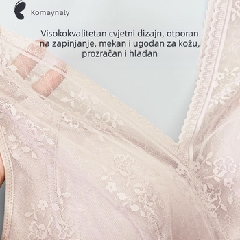 Sutien za postmastektomiju s protetskim dojkama, prozračna podstava od svile, bez naramenica, ultra-tanke oblikovane košarice, lijep leđa