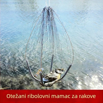 Sklopivi kavez za krabe od nehrđajućeg čelika, za lov riječnih kraba, jača verzija