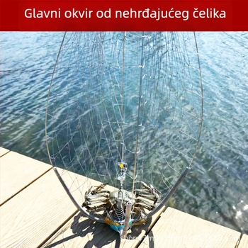 Sklopivi kavez za krabe od nehrđajućeg čelika, za lov riječnih kraba, jača verzija