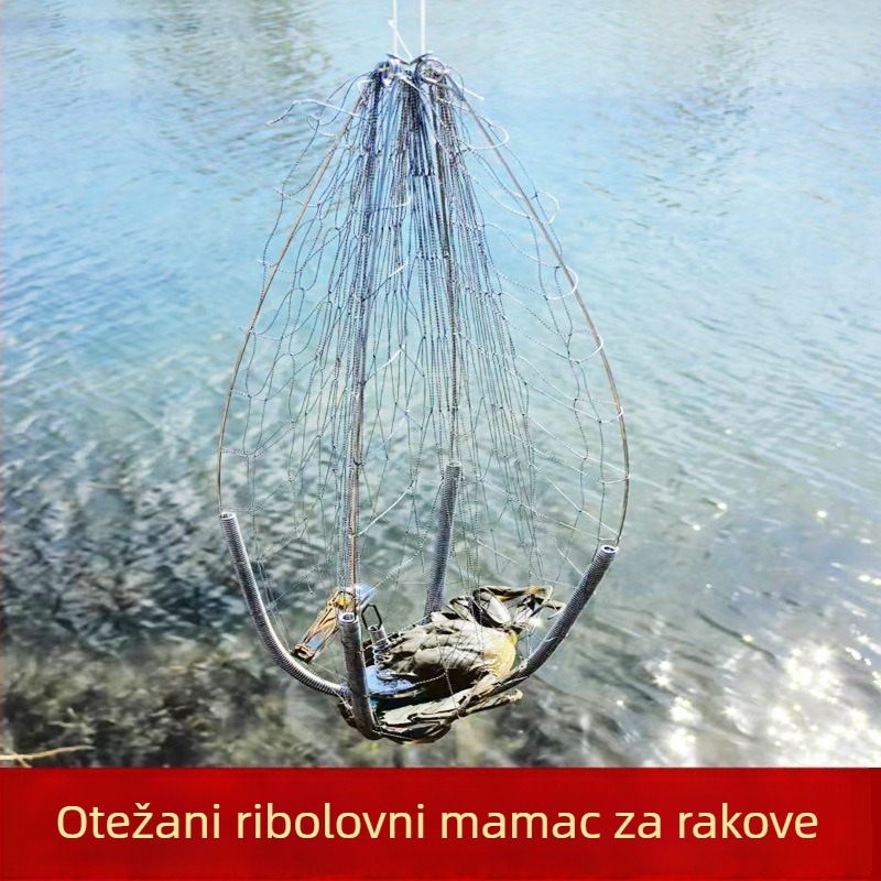 Sklopivi kavez za krabe od nehrđajućeg čelika, za lov riječnih kraba, jača verzija