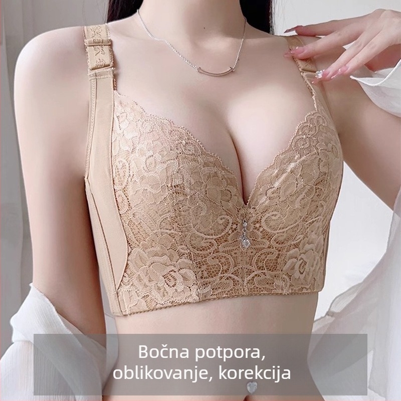 Podešavajući čipkasti shapewear grudnjak za kontrolu trbuha, skupljanje i podizanje, protiv opuštanja i širenja, za žene, tanak dizajn
